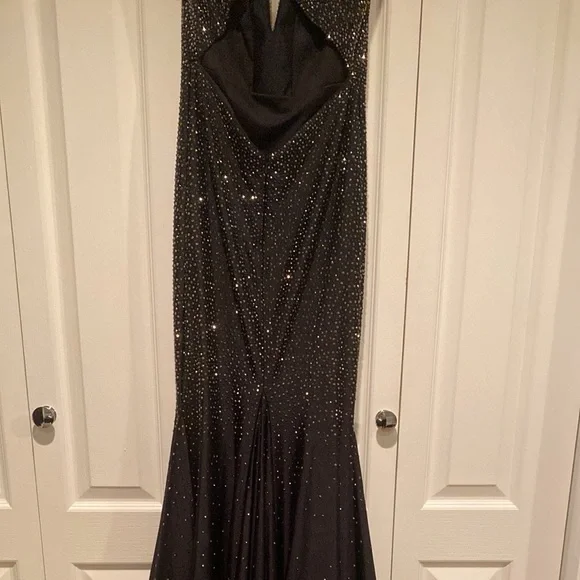 Black prom dress with silver rhinestones - Picture 6 of 10